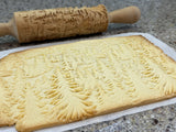 Carved Rolling Pin, Embossed Pine (Fir) Mountain Forest Texture for Clay, Shortbread, Ceramic Tool, Clay Stamp, Gift for the Ceramicist