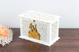 Wedding Card Box With Lock - Fairy Castle, Cinderella Quinceanera Money Box, Sweet 15th Card Holder, Wedding Gift, Handmade Gifts