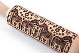 Dala Horse Embossed Rolling Pin,  Clay Stamp, Textured Cookies, Gift