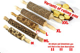 Birch Embossed Rolling Pin,Textured Cookie, Clay Stamp, Pottery Roller