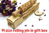 Merry Christmas Engraved Rolling Pin Embossed , Snowflake, Pattern Santa Claus, Reindeer Cookie