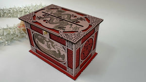 Wedding Chinese Card Box, Oriental Wedding Envelopes Holder,Chinese dragon, Wedding Gift, Handmade Gifts