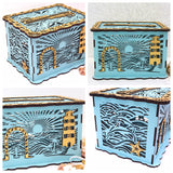 Wedding Card Box With Lock & Slot, Marine, Beach or Nautical, Handmade