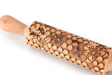 Rolling Pin Embossed Honey Combs Bees Cookies Clay Stamp, Pottery Roller