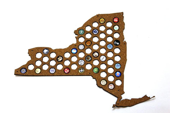 Beer Cap Map NEW YORK State, Holder Father's Day Gift for Him Handmade