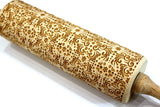 Engraved Embossed Rolling Pin Flowers Swirls,Textured Cookie, Clay Stamp, Pottery Roller, Christmas Gift