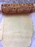 Frosty Flowers Embossing Rolling Pin, Christmas Gift,  Textured Cookie, Clay Stamp, Pottery Roller