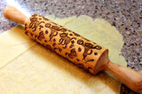 ENGRAVED Embossing Rolling Pin 2 Cat, Christmas Gift, Clay Stamp, Baking Gift, Shortbread Sugar Cookie