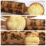 Rolling Pin Embossing engraved Cartoon Mouse kids baking,Clay Stamp, Baking Gift, Shortbread Sugar Cookie,Christmas Gift