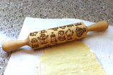 Engraved Embossing Rolling Pin, Kids Baking,Clay Stamp,Christmas Gift