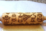 Engraved Embossing Rolling Pin, Kids Baking,Clay Stamp,Christmas Gift