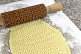 Embossing Rolling Pin Diamond Engraved Pattern, Clay Stamp,Textured Cookies, Christmas Gift, Ceramic Roller Pottery