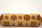 SNOWFLAKE 1 Embossed Rolling Pin, Textured Cookies, Clay Stamp, Dough Roller Christmas Gift