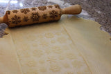 SNOWFLAKE 1 Embossed Rolling Pin, Textured Cookies, Clay Stamp, Dough Roller Christmas Gift