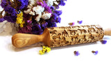 Engraved Embossing Rolling Pin, HORSES, Christmas Gift,Textured Cookie, Clay Stamp, Pottery Roller