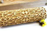 FLOWER Embossing Rolling Pin, Textured Cookies, Christmas Gift, Ceramic Roller Pottery