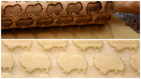 Embossing Rolling Pin, DOG, POMERANIAN SPITZ, Textured Cookie, Clay Stamp, Christmas Gift