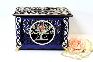 Wedding Card Box Beauty Beast Enchanted Rose Card Holder Handmade