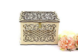 Wedding Card Box With Lock Wedding Envelopes Box, Card Holder handmade